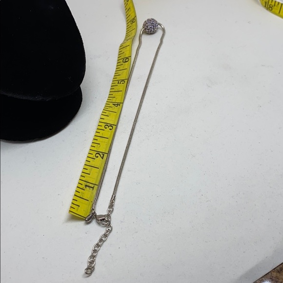 SALE! Monet silver tone chain with crystal bead. - Picture 4 of 7